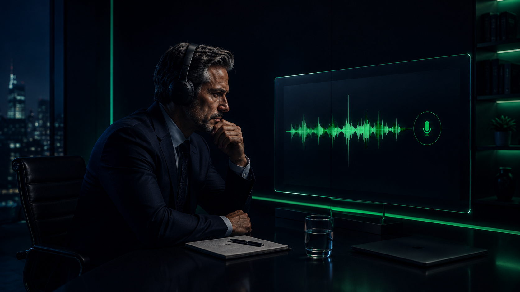 Secure audio analysis interface used for private conversation training.